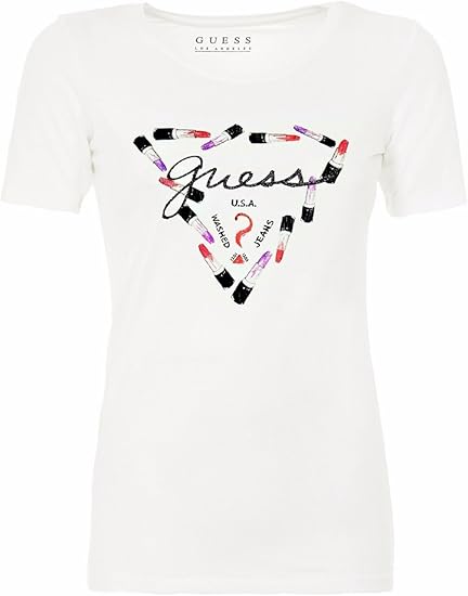 tee shirt guess femme blanc