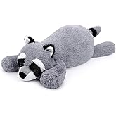 Slojkardon Raccoon Plush, 23in Weighted Raccoon Stuffed Animals, Cute Plush Toys Realistic Raccoons Body Pillow Hug Sleeping Fluffy Animal Toys for Kids, Bed Decor Plushie Doll Birthday Gift