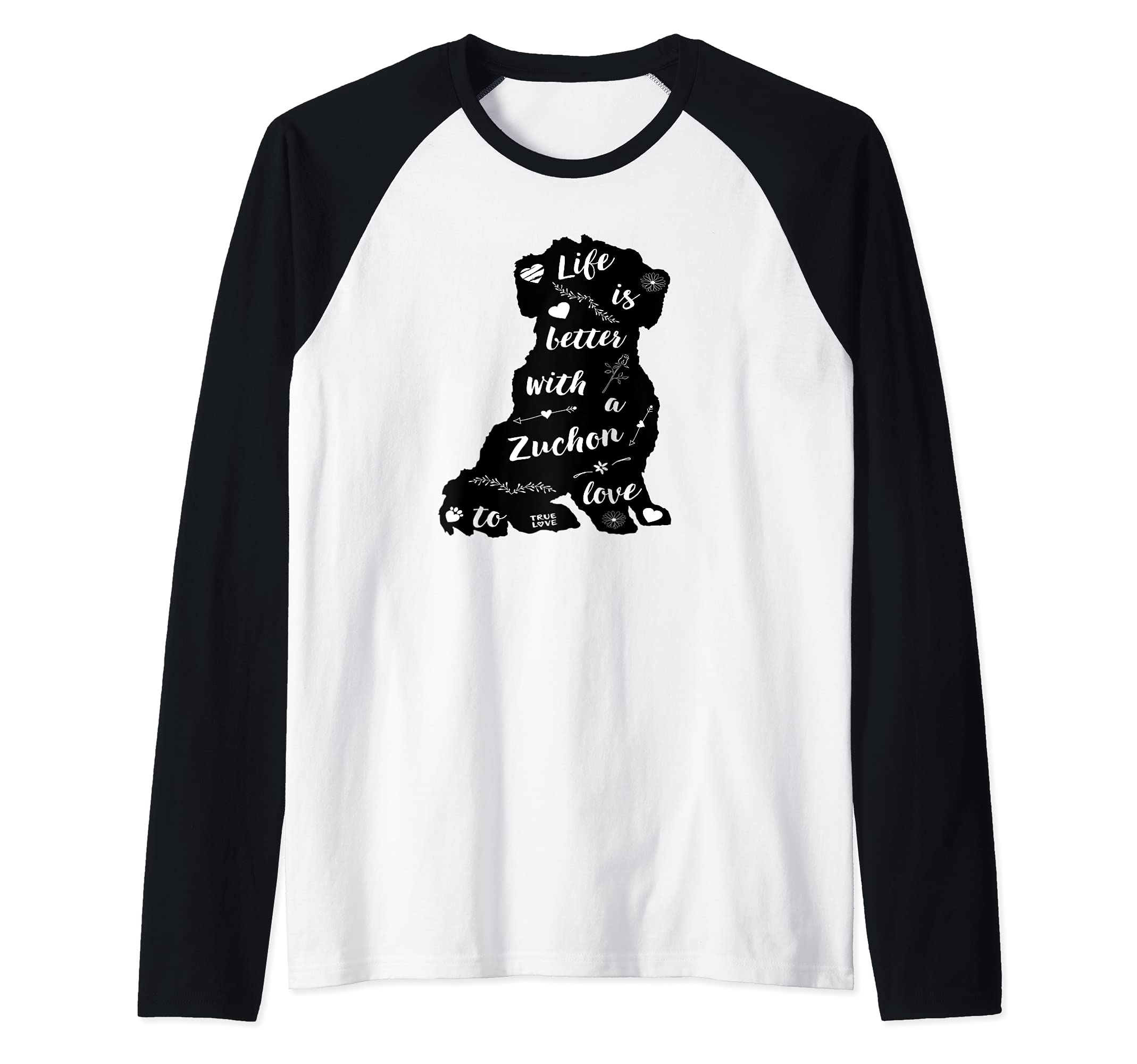 Zuchon Dog Design for Zuchon Dog Lovers Raglan Baseball Tee