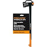 Fiskars X27 Super Splitting Axe 36", for Taller Users on Large Logs | Split Firewood, Insert-Molded Forged Steel Head, Shock-Absorbing Handle, Camping &amp; Bushcraft Gear, Includes Sheath