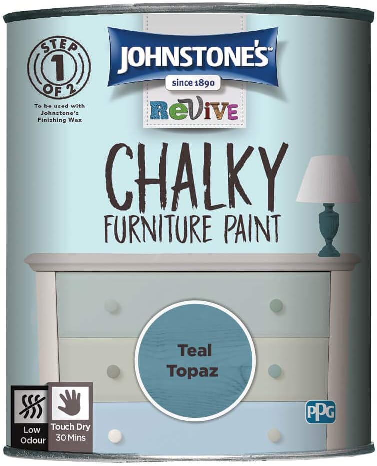 Johnstone's Chalky Furniture Paint Teal Topaz 0.75 L