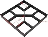 Ejoyous 8 Grid Concrete Slab Mould 40x40cm Pavement Path Maker Black PP view 3