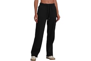 ODIZLI Women's High Waist Drawstring Wide Leg Sweatpants with Pockets Jogger Loose Sport Yoga Active Pants Lounge Trousers