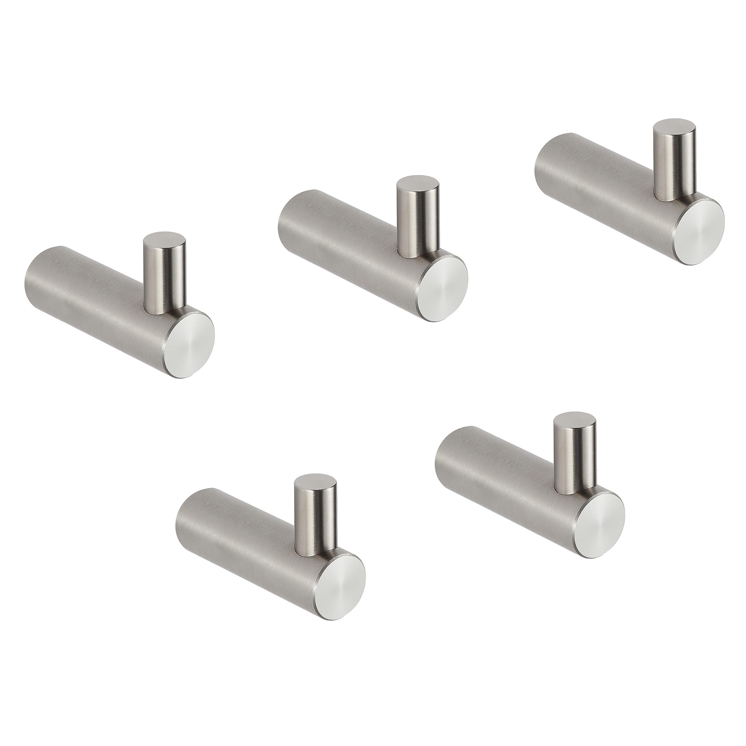 BVL Brushed Towel Hooks, 5 Packs Coat Hooks Heavy Duty, 304 Stainless Steel Wall Hooks Bathroom Hooks