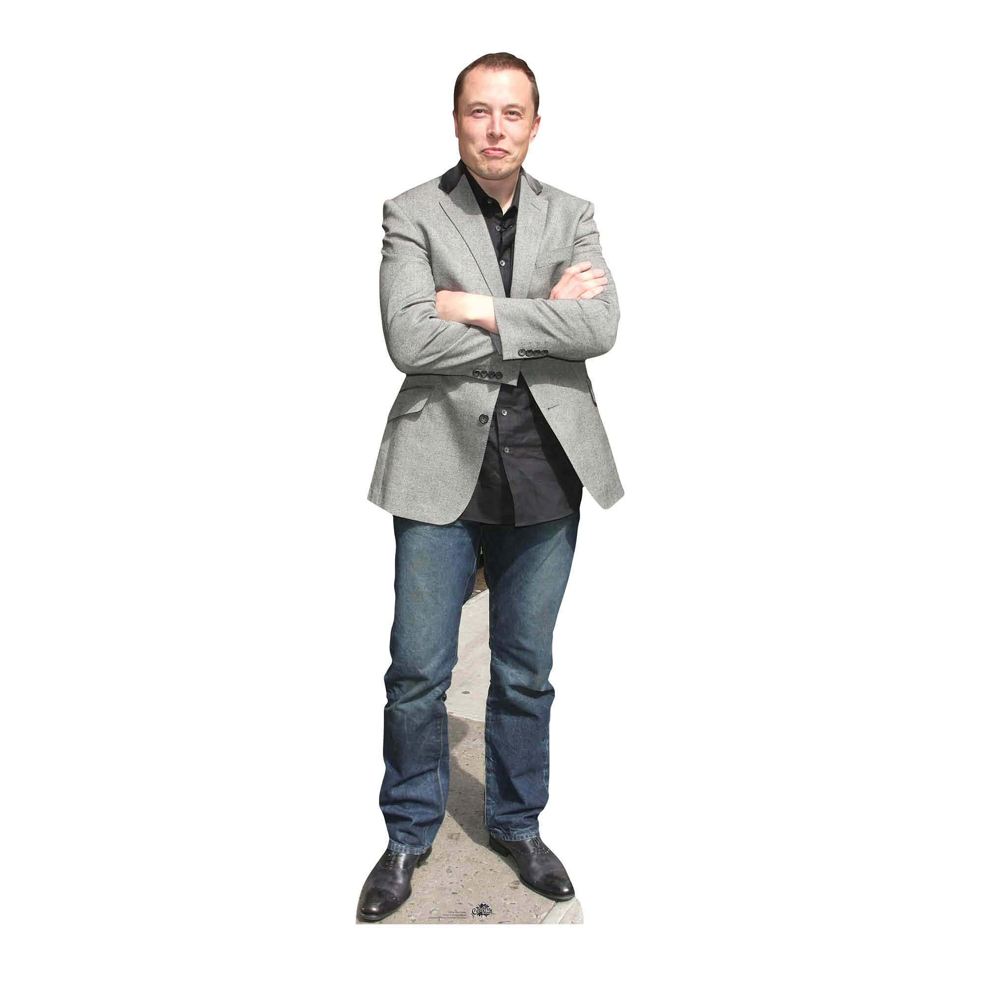 STAR CUTOUTS CS860 Elon Musk Lifesize with Free Mini Cardboard Cutout Gift for Fans, Solid, Multicolour, Regular