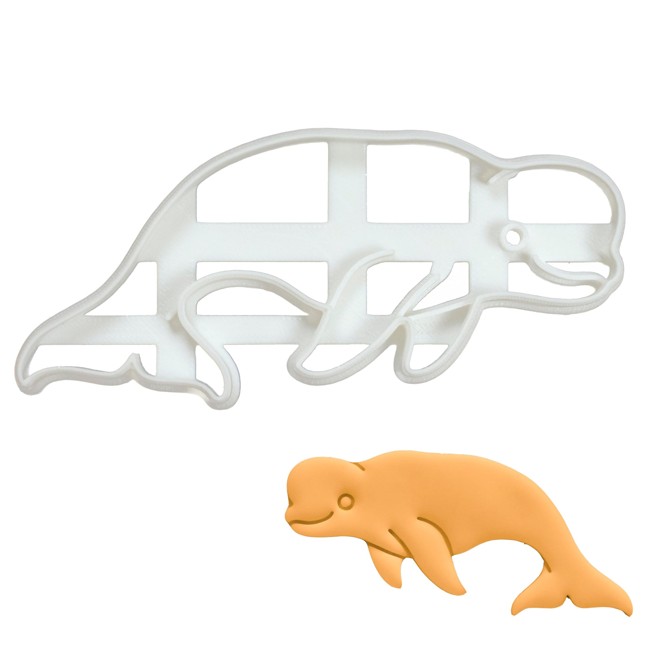 BAKERLOGY Beluga Whale Cookie Cutter - Detailed Biscuit Cutter Design for Baking and Crafts, Ideal on Fondant, Dough, Clay