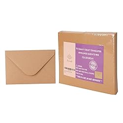 V-flap Kraft Envelopes, 50 Pack, 4 x 6 Inch, A4