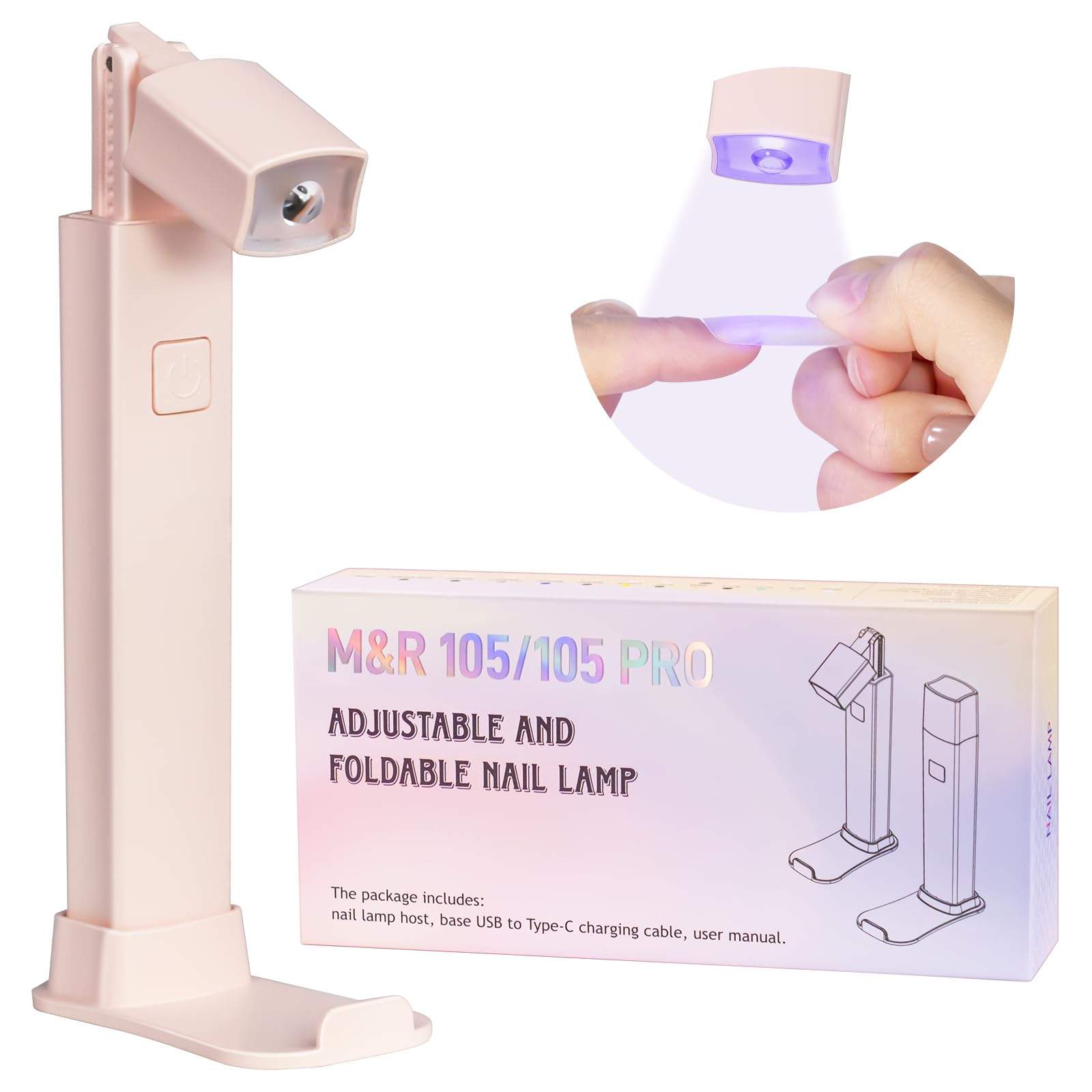 UV Lamps for Gel Nails, UV Nail Lamps with Stand, Portable UV Light for Gel Nails, Cordless Led Nail Lamp for Curing Gel Polishes, Nail Art for Phone Holder