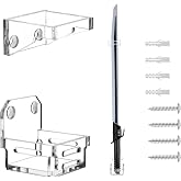 Cosmos 1 Set Lightsaber Wall Mount Stand Darksaber Display Holder Acrylic Black Lightsaber Wall Rack Dark Saber Stand for Vertical Displaying Darksaber, Lightsaber, Sword and Cue (Transparent Clear Color)