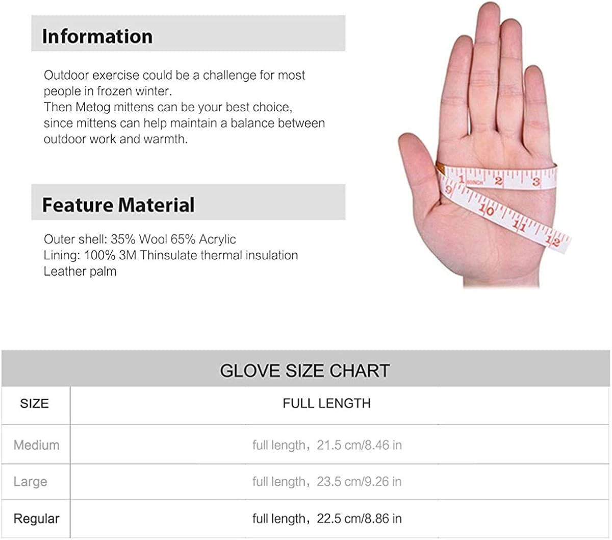 Metog Suede Thinsulate Thermal Insulation Mittens, Gloves at  Men’s Clothing store