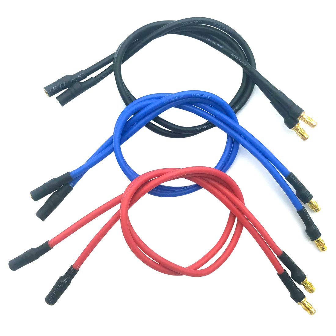 Photo 1 of 6pcs 3.5mm Banana Gold Bullet Connector Extension Cable RC Brushless Motor ESC Extension Cable Wire RC Carb Parts (16AWG 30CM)