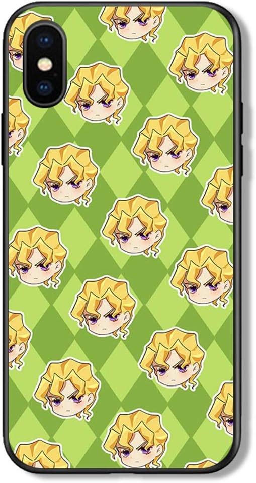 JoJo's Bizarre Adventure Case for iPhone,Japanese Anime Tempered Glass Phone Protective Case,Suitable for iPhone 11,Golden Wind-c iPhone X