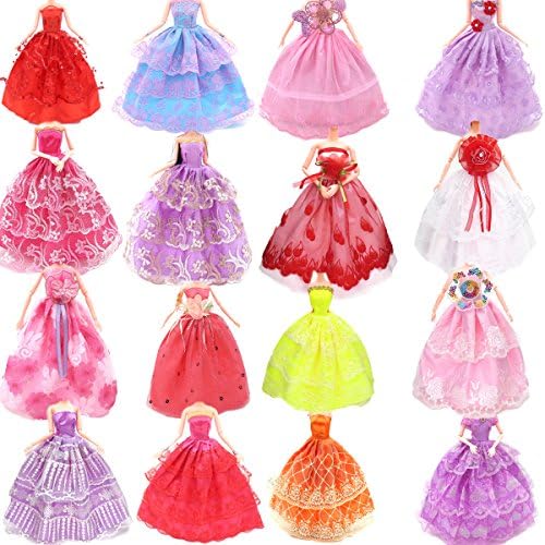 Power Yannik 10 Pcs Doll Clothes Handmade Dresses for Barbie Doll