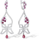 Santuzza 925 Sterling Silver Gemstone Plant Stud Earrings for Women