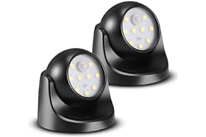 ProGreen 6000K Battery Motion Sensor Light Outdoor Waterproof Wireless LED Battery Powered Wall Light Auto On/Off Night Light 2 Pack Cool White