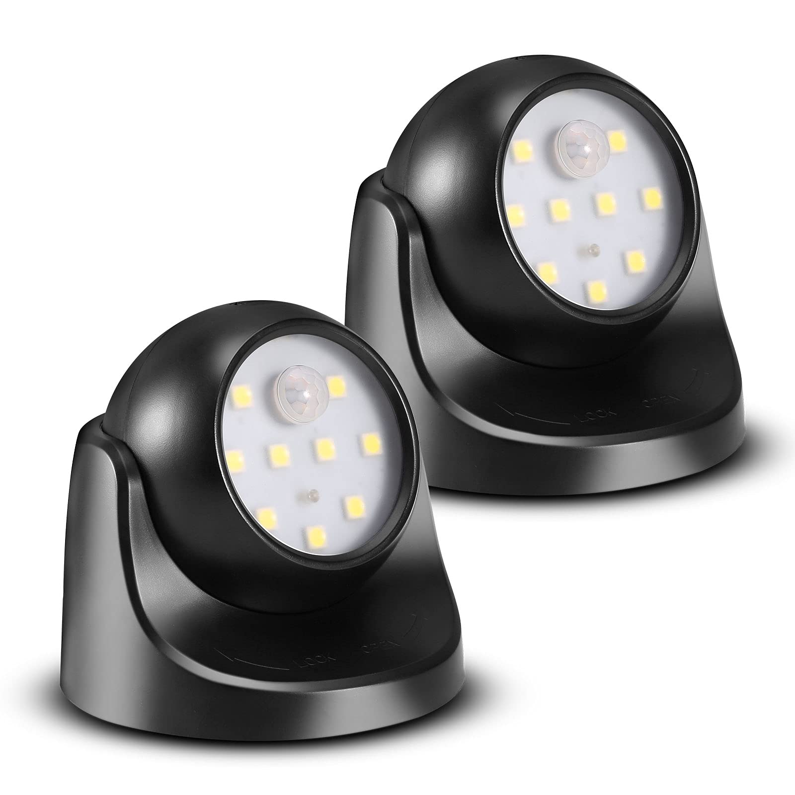 Photo 1 of ProGreen 6000K Battery Motion Sensor Light Outdoor Waterproof Wireless LED Battery Powered Wall Light Auto On/Off Night Light 2 Pack Cool White