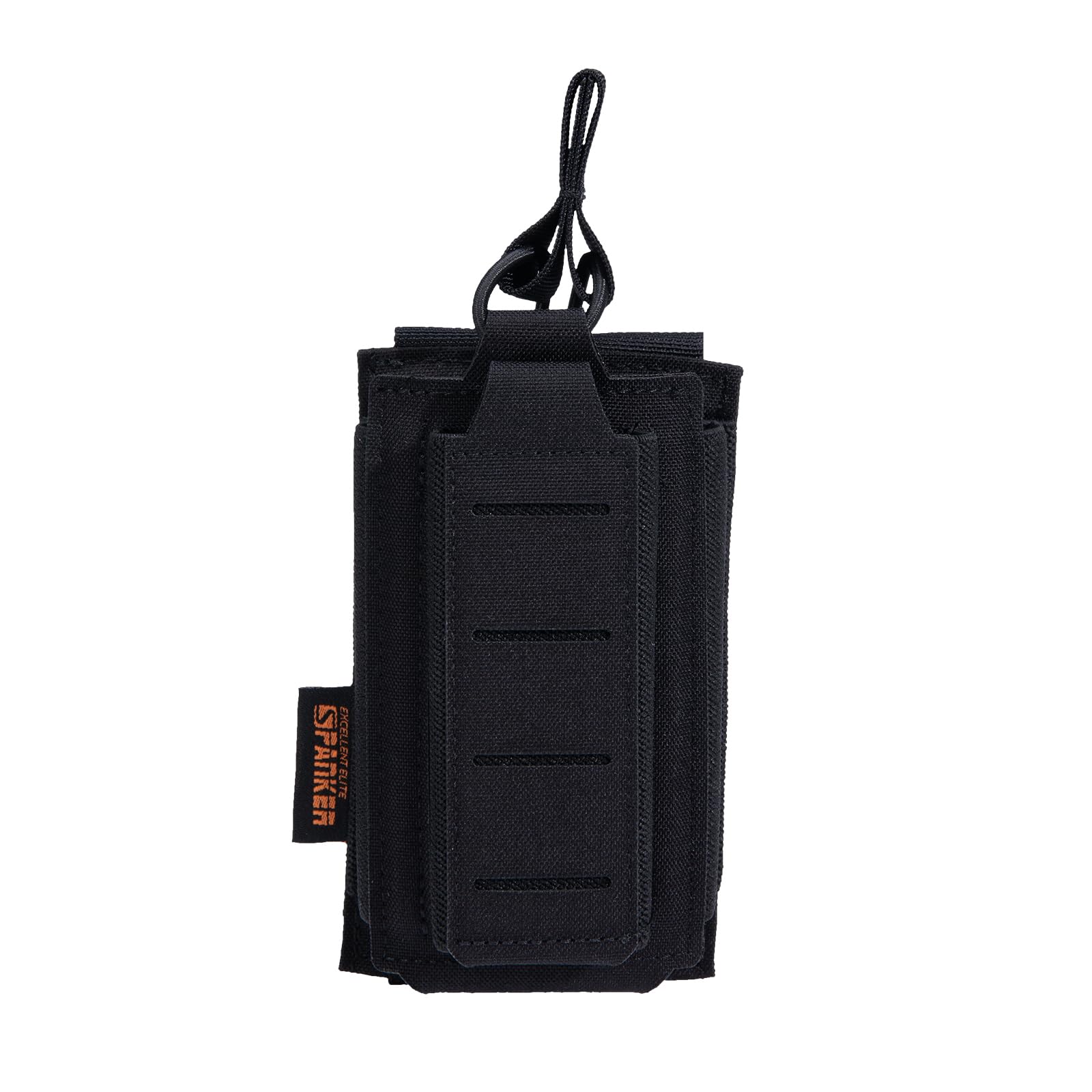 EXCELLENT ELITE SPANKER Tactical Molle Mag Pouch Pistol Mag Pouch for M4 M14 M16 AK AR Elastic Mag pouch（Single,BLK)