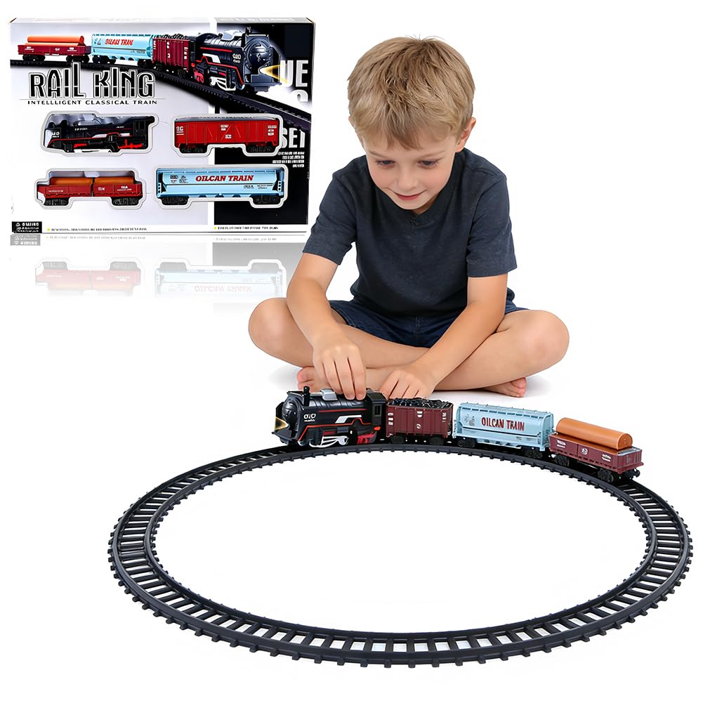 Train Toy Set for Track, 3 Pcs Retro Train for Wooden Track, Wooden Train Track Accessories Trains for Toddlers Boys Girls Birthday