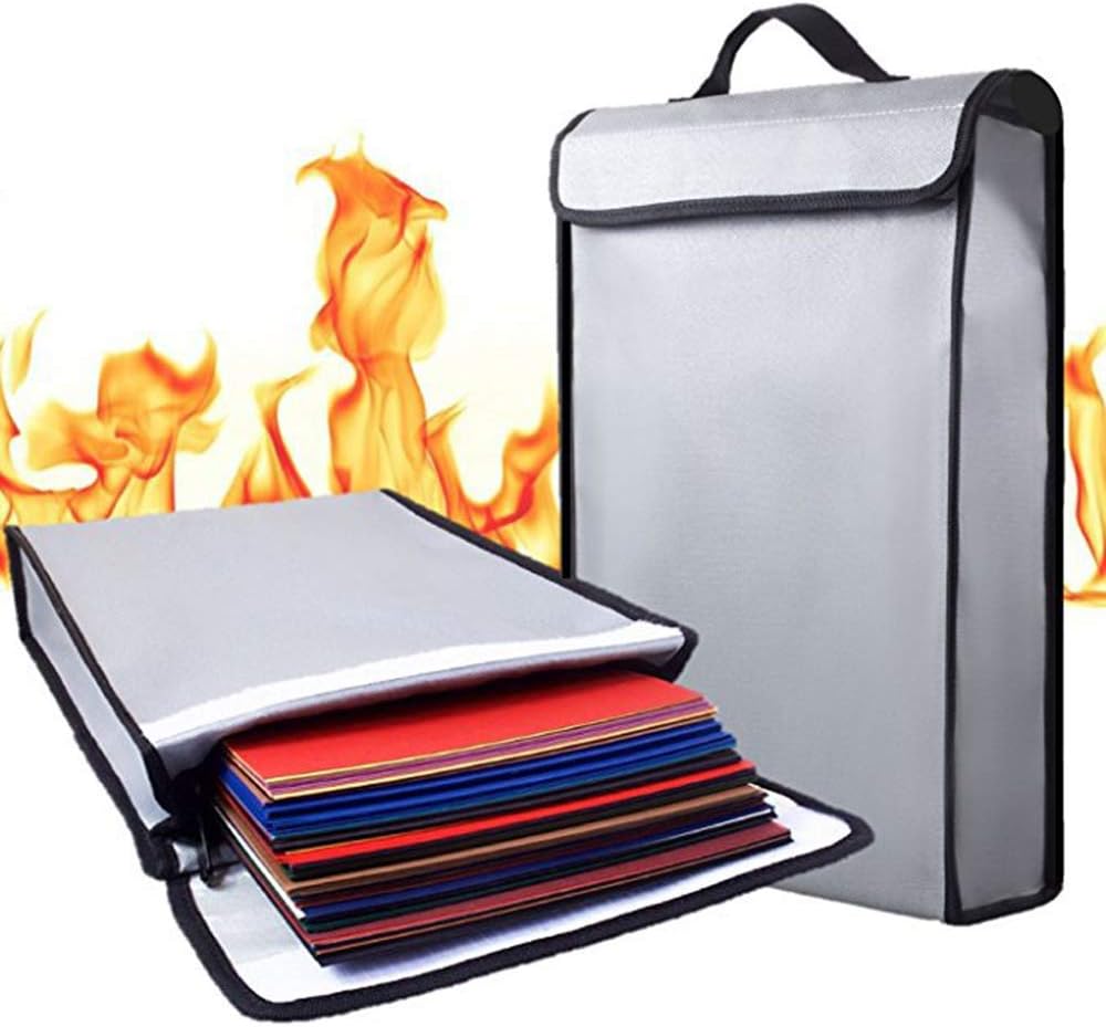 fireproof document bag | Fireproof Waterproof Bag Envelope Pouch Container for A4 Documents Passport Bank File Money Valuables | Made silicone fiberglass