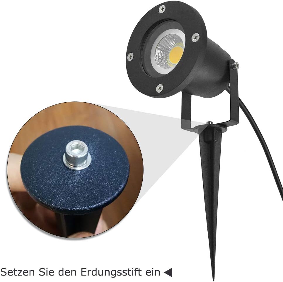 HENGMEI 12x3W Gartenleuchte LED Gartenstrahler GU10 mit Erdspieß IP65