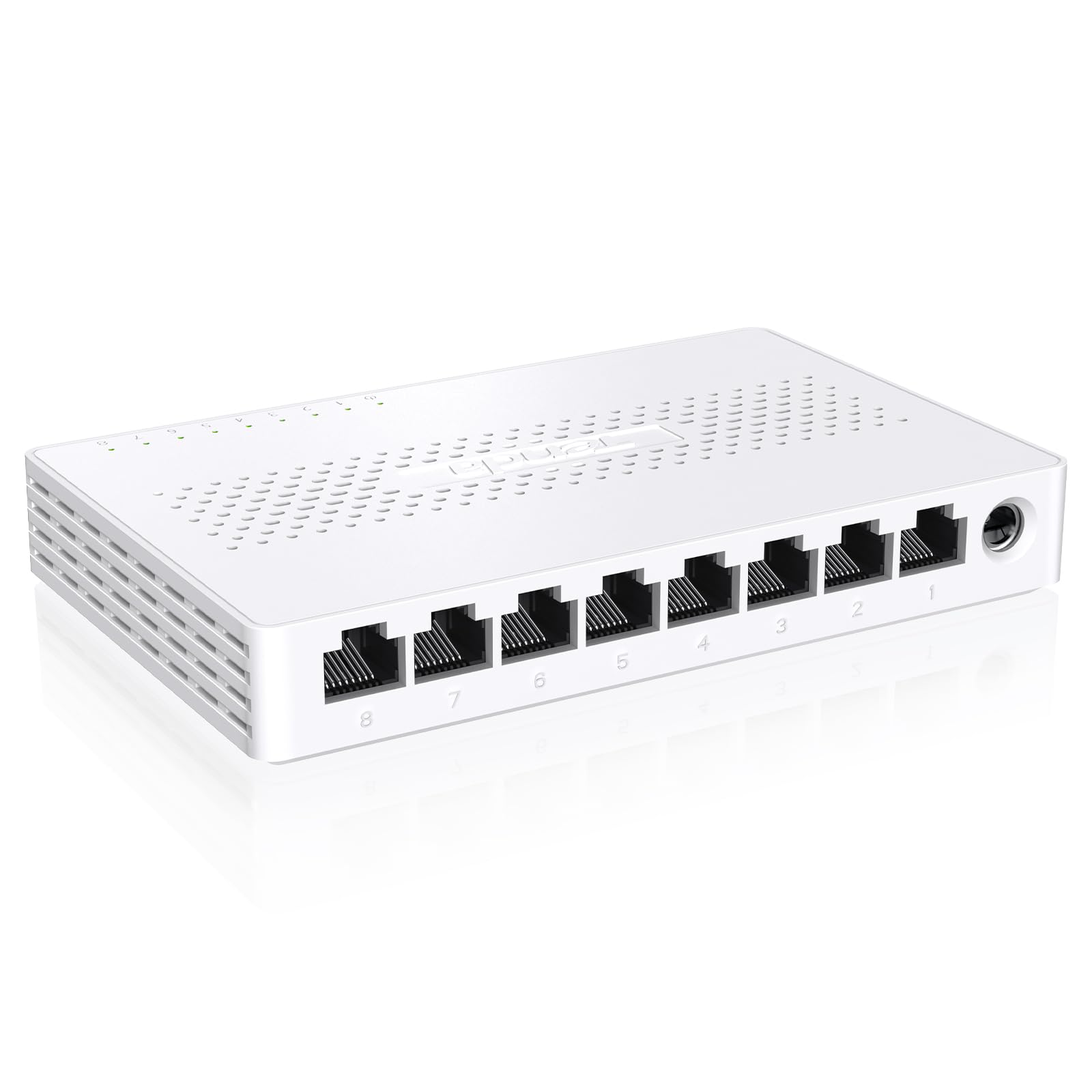 Tenda SE108 2.5 Gbit Switch 8 Port, Unmanaged 2.5GB Netzwerk Switch LAN Splitter (Plug-and-Play Ethernet Switch, Lüfterlos, Desktop-/Wandmontage, Ideal für 2,5G NAS, Server, WiFi 6/7 AP, Gaming-PC)