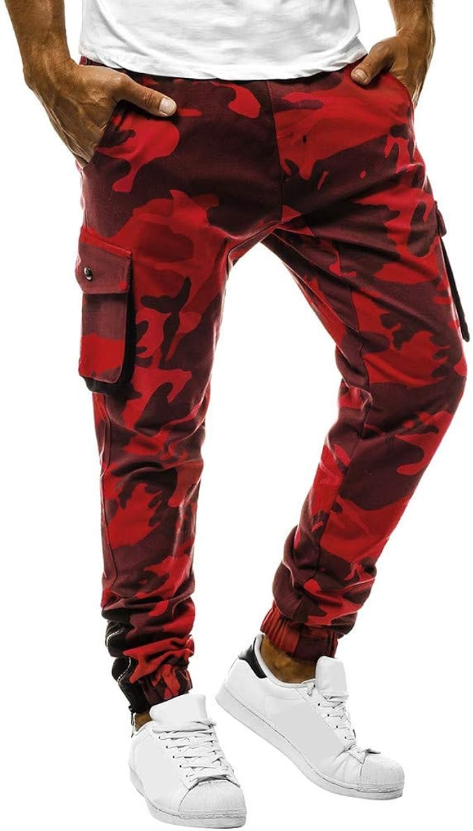 casual multiple pocket camo printed pants