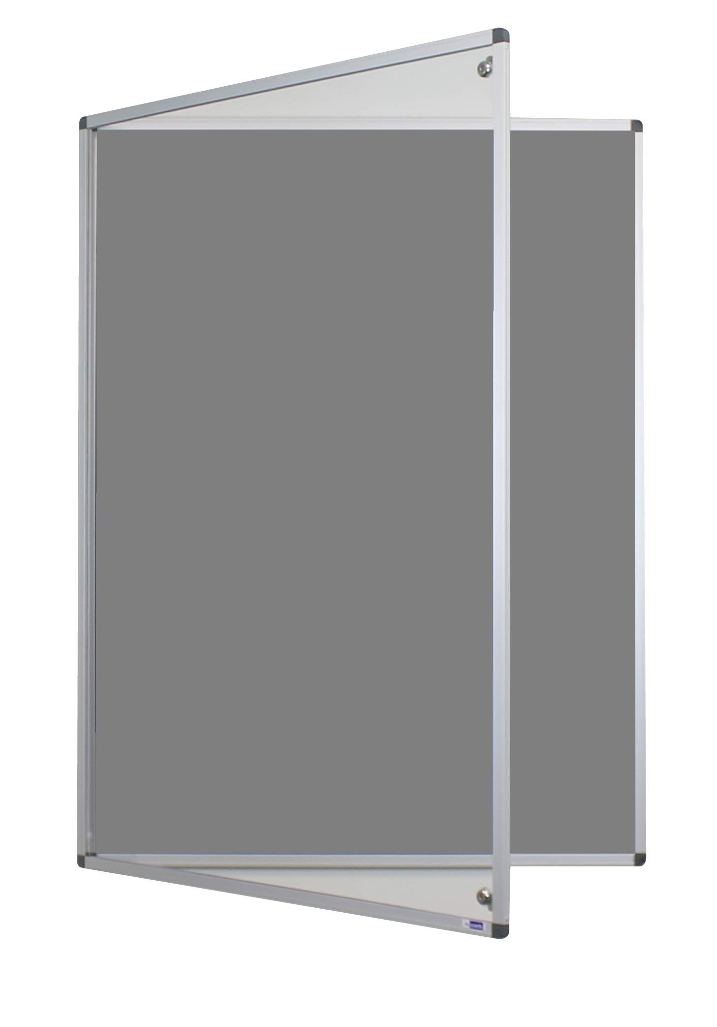 Adboards Dual Lock - Classic Lockable Noticeboard Grey Felt 1200mm x 900mm Aluminium Frame - Tamperproof Extra Secure