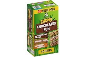 Quaker Chewy Chocolatey Fun Variety Pack (Chocolatey Chip, Rocky Road, Caramel & Chocolate) Granola Bars (40 bars x 24g)
