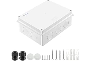 Tavonuxt Waterproof Electrical Junction Box (7.9"x6.1"x3.1") with 10 Reserved Holes for Electronics - Sturdy ABS Plastic IP65 Dustproof Project Enclosure - White, (200x155x80mm)