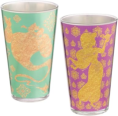 Amazon Com Disney Aladdin 2 Pc 16 Oz Glass Set Clothing