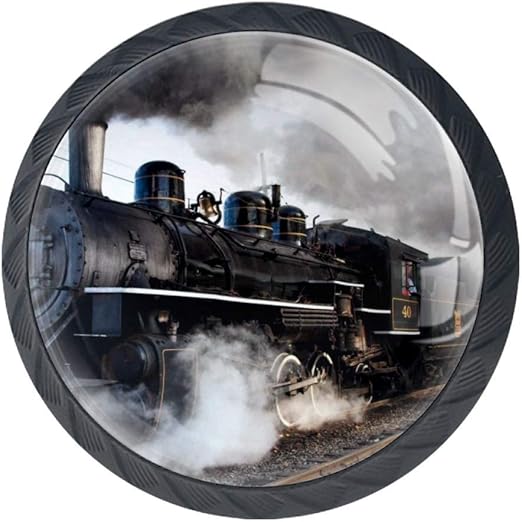 Train Cabinet Knobs 4 Pieces Drawer Handle Scratch Proof Crystal