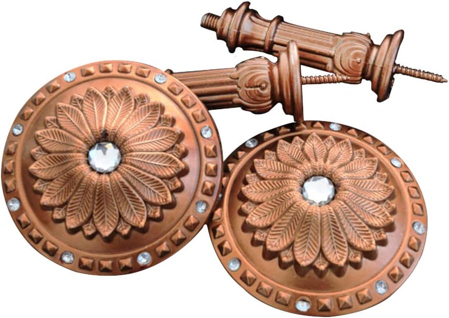 EleCharm 1 Pair Diamond Leaf Curtain Derapery Tassel Hooks Wall Holdbacks Tiebacks (Copper)