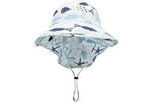 Connectyle Kids Beach Sun Hat with Neck Flap Big Brim UPF 50+ Fishing Safari Hat