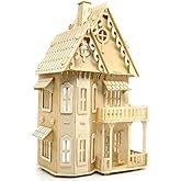 3D Wooden Puzzle House, 3D Wooden Puzzle Craft Toy,DIY Model Building Kits, 3D Wooden Puzzle for Adults,Gothic House 3D Stere
