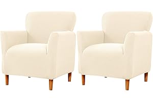 FUANGUI Banquet Armchair Slipcover Chair Covers with Arms Stretch Club Chair Slipcover Soft Armchair Sofa Covers Anti-Slip Furniture Protector for Dogs Pets Living Room Decor, 2PCS, 03