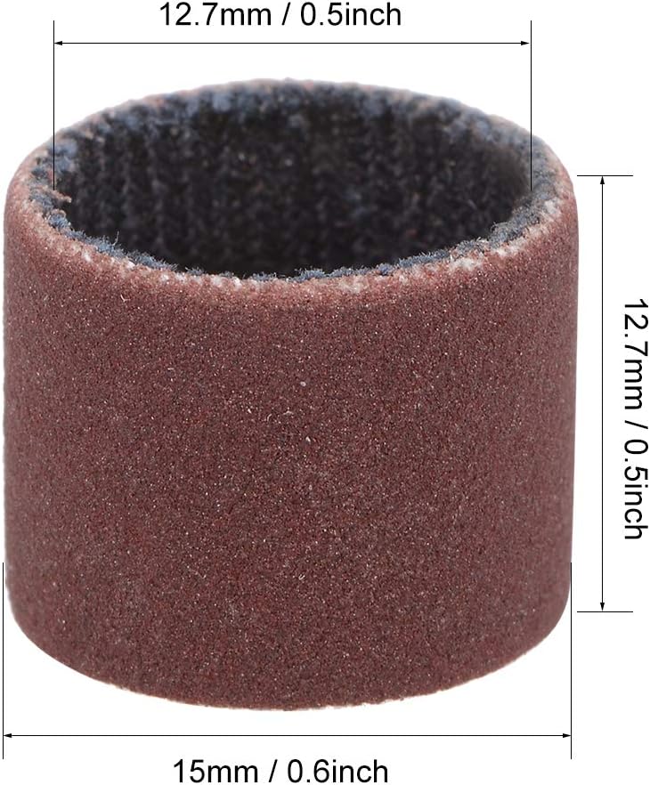 sourcing map 1/2 Inch x 1/2 Inch Sanding Sleeves 600 Grits Sandpapers Band Drums 10 Pcs, Brown - Image 4
