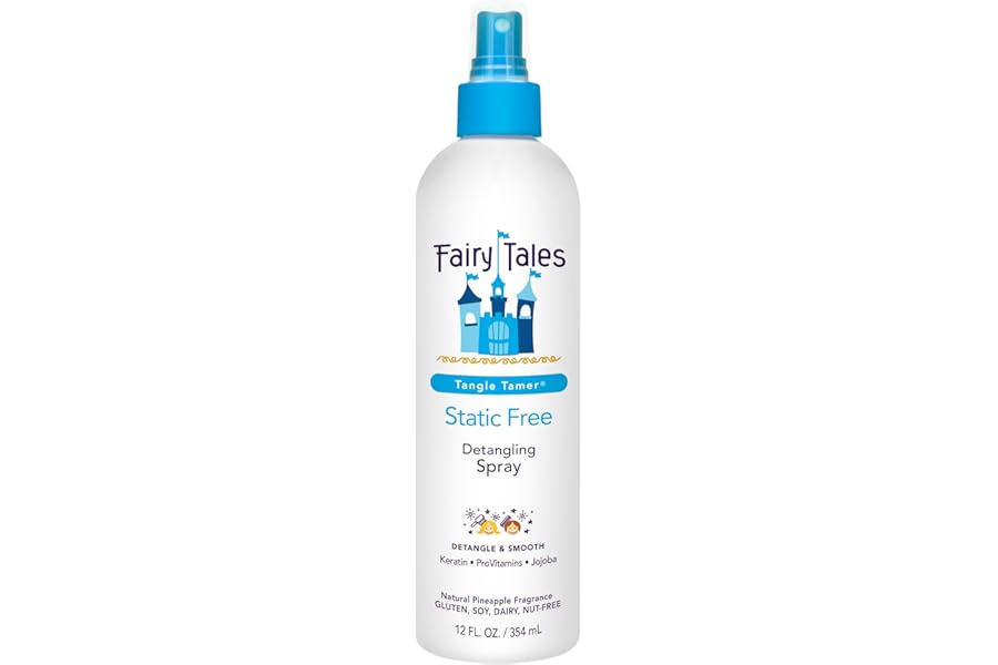 Fairy Tales Tangle Tamer Static Free Detangling Spray – Detangler Spray for Kids – Paraben Free, Sulfate Free, Gluten Free, Nut Free – 12 oz