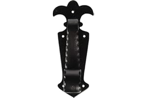 Adonai Hardware Leummim Antique Heavy Duty Cast Iron Front Entry Sturdy Stylish Ring Door Knockers (Matte Black) for Vintage Wooden Barn Shed Doors, Gates, Fences, Furniture and Farmhouse