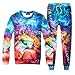 Uhomedecor Men's Emoji Joggers Sweatpants/shirts Suit Galaxy Blue Sportswear Gym Sport