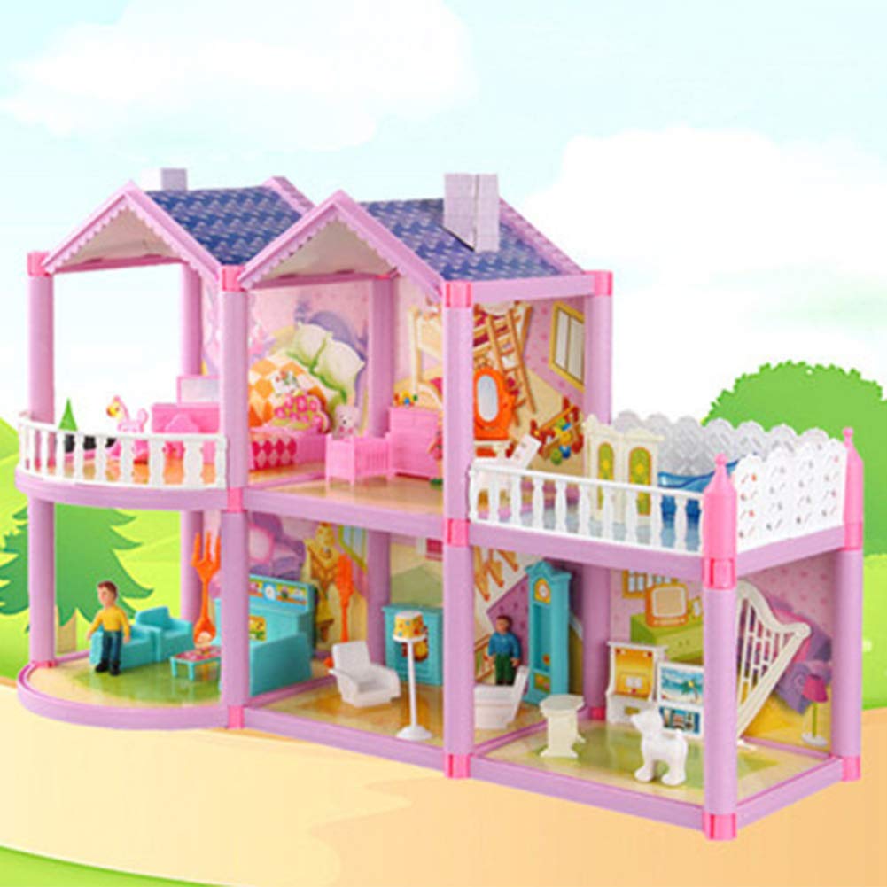 YASSUN House Castle House, Simulation Room, Girl Gift House Toy, Assembled Semi-Plastic Plate, 23x7.07x15"