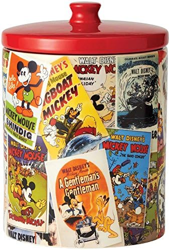 Disney Mickey Mouse Ceramic Cookie Jar - Collectible Vintage Poster Collage