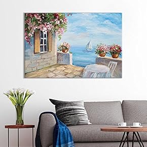 Canvas Wall Art of Waterpainting of a Porch by The Oceanside | 12" x 18"