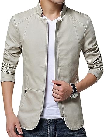 chinese collar denim jacket