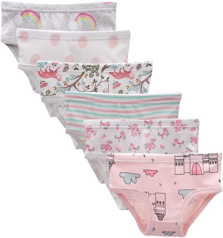 muyan Baby Soft Cotton Underwear Little Girls'Briefs Toddler Undies (Pack of 6)