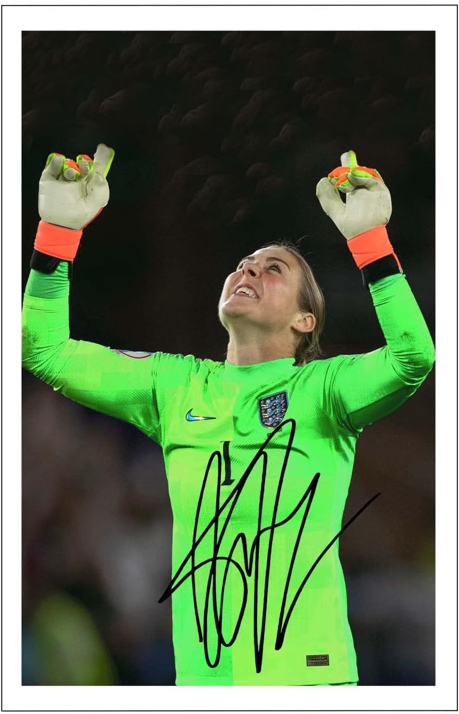 Photographs - Mary Earps England Lionesses Euro 2022 Winners Signed 12x8 Inch Photo Print With Pre Printed Signature M Autograph Gift