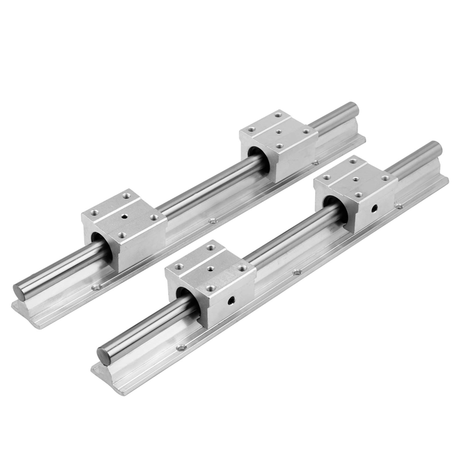 2Pcs SBR 12-300mm Linear Slide Rail Shaft + 4Pcs SBR12UU Bearing Block Kit for CNC Routers Mills Lathes DIY Linear Motion System