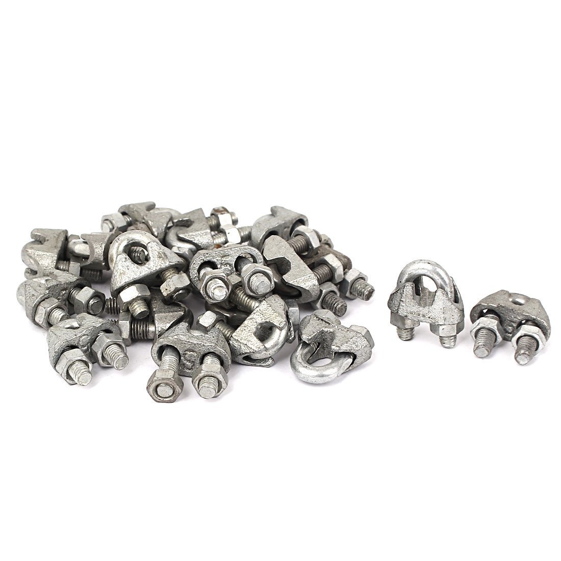 Sourcingmap Metal Wire Rope U-Shape Bolt Clamp Cable Clip 5mm Thread Dia 20pcs