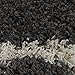 Cozy Shag Collection Charcoal Grey and Cream Moroccan Trellis Design Shag Rug (2'7