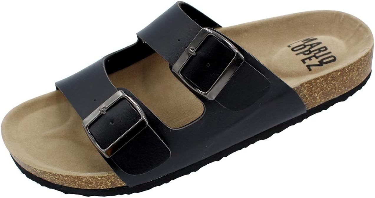mens sandals double buckle