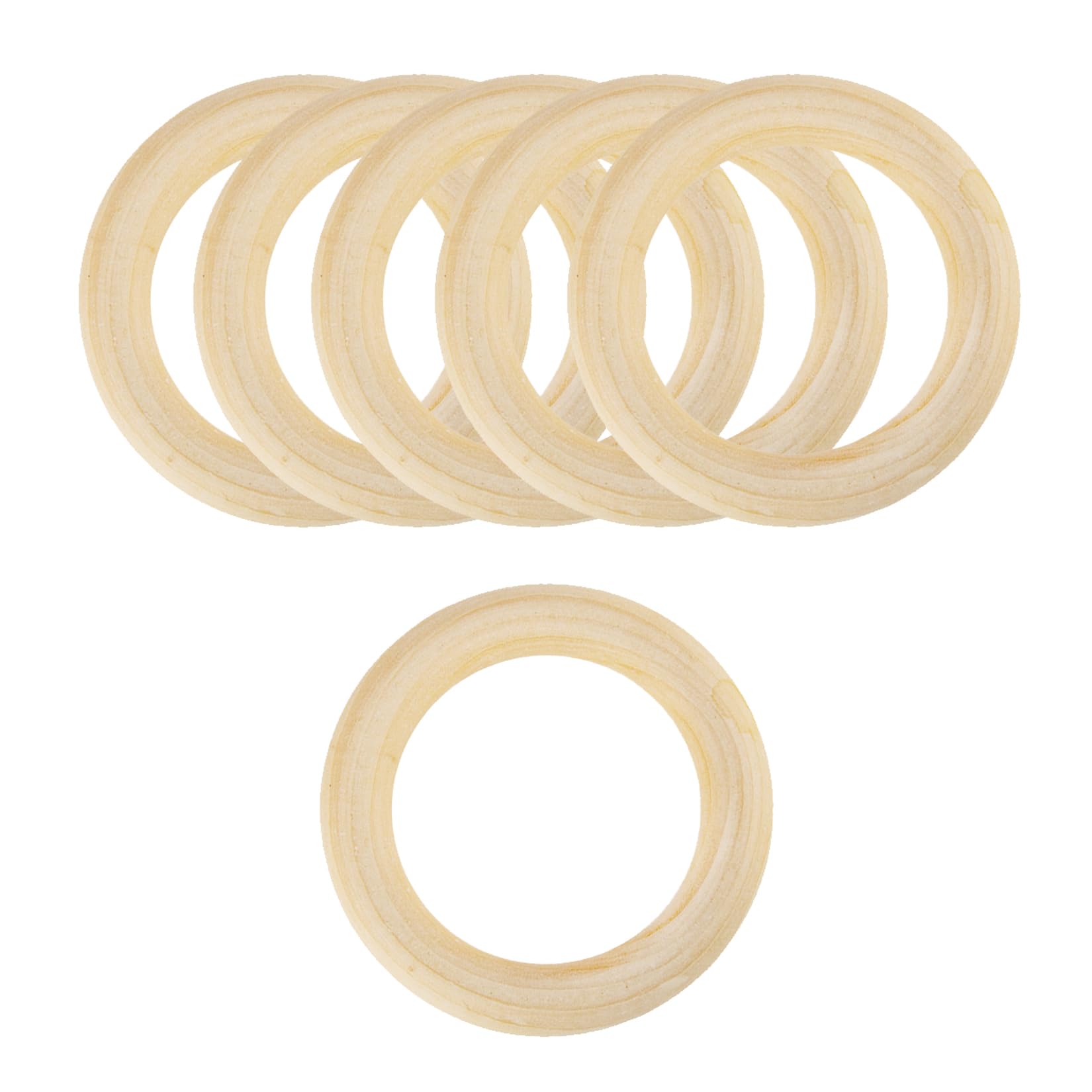 TOOINKCV 6 Pcs 90mm Wooden Rings for Crafts,Natural Unfinished Wood Rings Teething Ring, Wooden Loops Ring for DIY Craft Jewelry Making Pendant Connectors (Φ90mm)